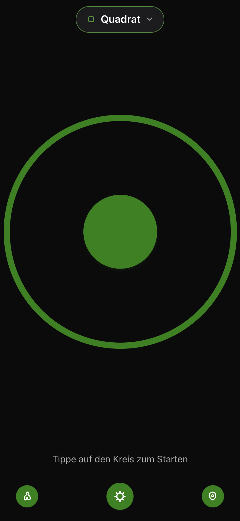 Webversion in Ruhe, dunkle Darstellung — Screenshot vom 26. August 2026